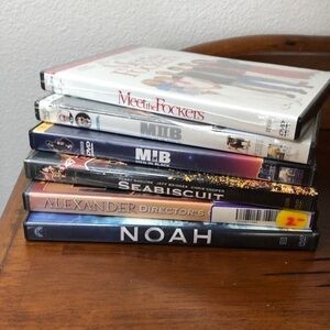 3/$25 Bundle of 6 DVDs Meet the Fockers,Men in Black, Seabiscuit,Alexander,Noah